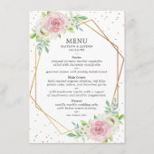 Chic Geometric Gold Foil Floral Wedding Menu (Voorkant)