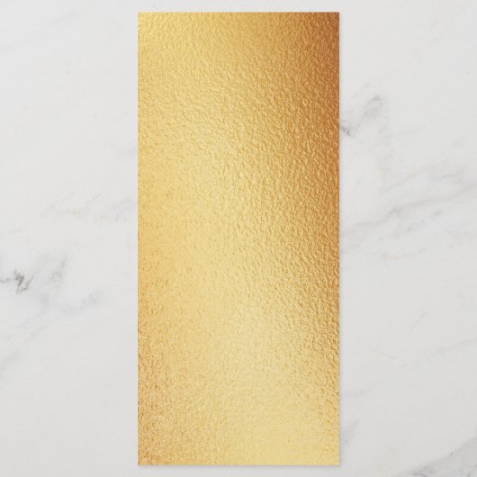 Chic Geometric Gold Foil Floral Wedding Menu (Achterkant)