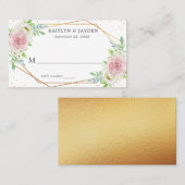 Chic Geometric Gold Foil Floral Wedding Plaatskaartje (Voorkant / Achterkant)