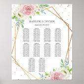 Chic Geometric Gold Foil Floral Wedding Poster (Voorkant)