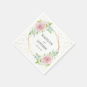 Chic Geometric Gold Foil Floral Wedding Servet (Hoek)