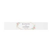 Chic Geometric Gold Foil Floral Wedding Uitnodigingen Wikkel (Vlak)