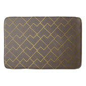 Chic Geometric Golden Coffee Chocolade Brown Badmat (Voorkant)