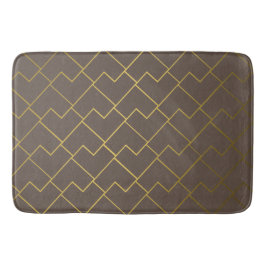 Chic Geometric Golden Coffee Chocolade Brown Badmat