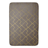 Chic Geometric Golden Coffee Chocolade Brown Badmat (Voorkant Verticaal)