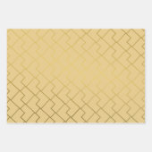 Chic Geometric Golden Coffee Chocolade Brown Inpakpapier Vel (Voorkant 3)
