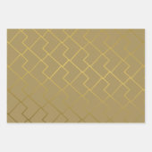 Chic Geometric Golden Coffee Chocolade Brown Inpakpapier Vel (Voorkant 2)