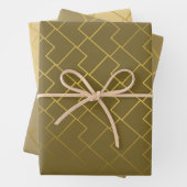 Chic Geometric Golden Coffee Chocolade Brown Inpakpapier Vel (In situ)