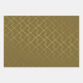Chic Geometric Golden Coffee Chocolade Brown Inpakpapier Vel (Voorkant)
