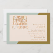 Chic Geometric Light Blue and Olive Wedding Kaart (Voorkant)