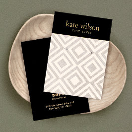 Chic Geometric Linen Earring Display Card Visitekaartje