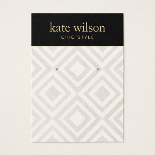 Chic Geometric Linen Earring Display Card Visitekaartje (Voorkant)