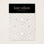 Chic Geometric Linen Earring Display Card Visitekaartje (Voorkant)