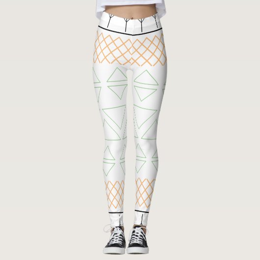 Chic Geometric Pattern Print Leggings (Voorkant)