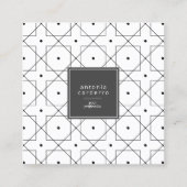 Chic Geometric Pattern Squared Black/White ID799 Vierkante Visitekaartje (Voorkant)