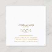 Chic Geometric Pattern Squared Gold/White ID799 Vierkante Visitekaartje (Achterkant)