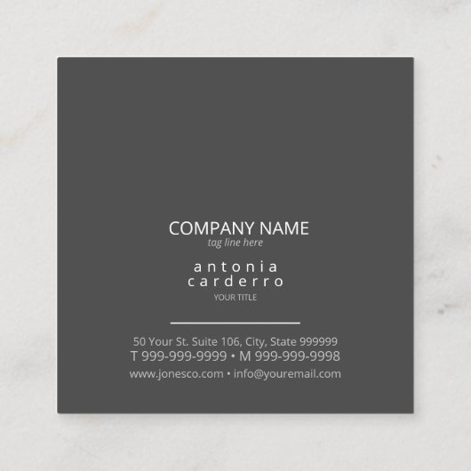 Chic Geometric Pattern Squared White/Black ID799 Vierkante Visitekaartje (Achterkant)