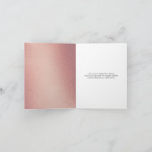 Chic Geometric Roos Gold Foil Floral Wedding Bedankkaart (Binnen)