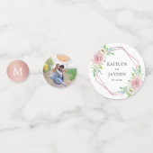 Chic Geometric Roos Gold Foil Floral Wedding Confetti (Voorkanten)