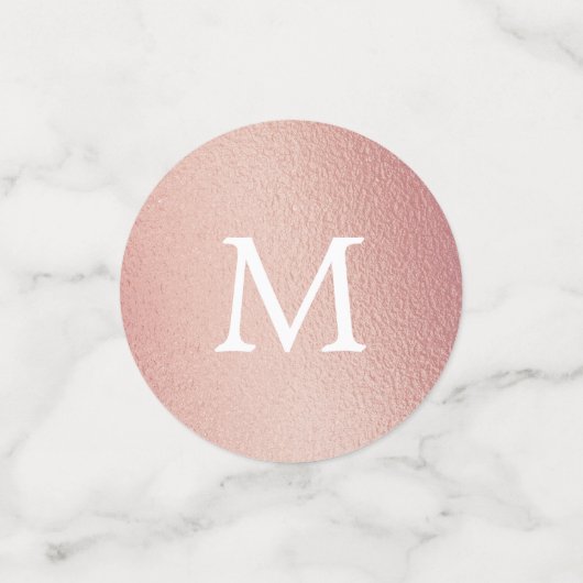 Chic Geometric Roos Gold Foil Floral Wedding Confetti (Kleine voorkant)