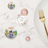 Chic Geometric Roos Gold Foil Floral Wedding Confetti (Groep)