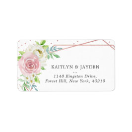 Chic Geometric Roos Gold Foil Floral Wedding Etiket