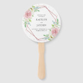 Chic Geometric Roos Gold Foil Floral Wedding Handwaaier (Voorkant)
