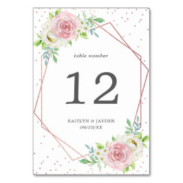 Chic Geometric Roos Gold Foil Floral Wedding Kaart