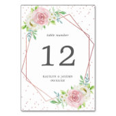Chic Geometric Roos Gold Foil Floral Wedding Kaart (Achterkant)