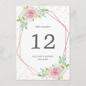 Chic Geometric Roos Gold Foil Floral Wedding Kaart (Voorkant)