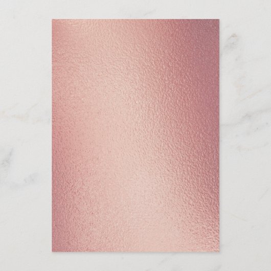 Chic Geometric Roos Gold Foil Floral Wedding Menu (Achterkant)