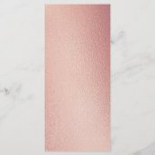 Chic Geometric Roos Gold Foil Floral Wedding Menu (Achterkant)