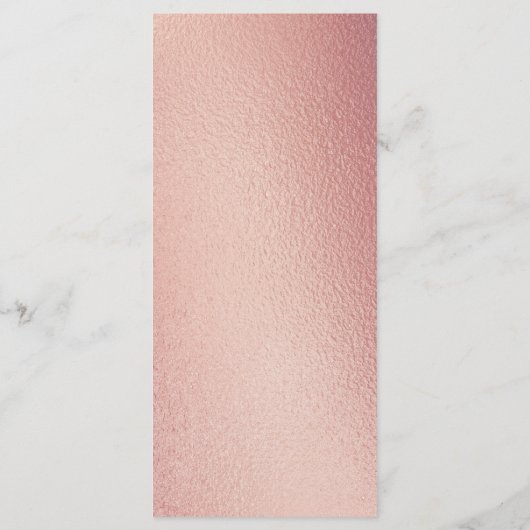 Chic Geometric Roos Gold Foil Floral Wedding Menu (Achterkant)