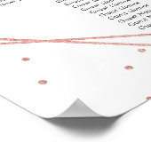 Chic Geometric Roos Gold Foil Floral Wedding Poster (Hoek)