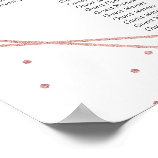 Chic Geometric Roos Gold Foil Floral Wedding Poster (Hoek)