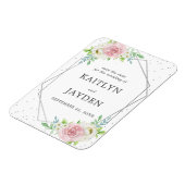 Chic Geometric Silver Foil Floral Save the Date Magneet (Linkerzijde)