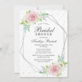 Chic Geometric Silver Foil Floral Vrijgezellenfees Kaart (Voorkant)