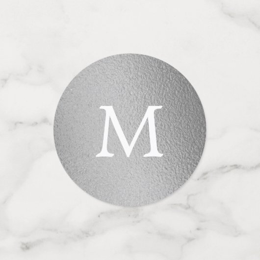 Chic Geometric Silver Foil Floral Wedding Confetti (Kleine voorkant)