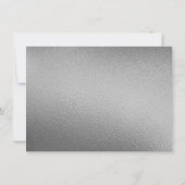 Chic Geometric Silver Foil Floral Wedding Detail Kaart (Achterkant)