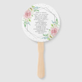 Chic Geometric Silver Foil Floral Wedding Handwaaier (Achterkant)