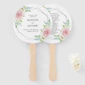 Chic Geometric Silver Foil Floral Wedding Handwaaier (Voorkant en achterkant)