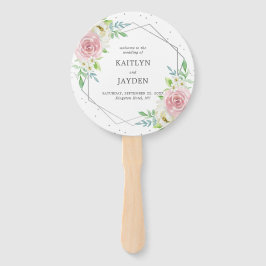 Chic Geometric Silver Foil Floral Wedding Handwaaier