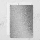 Chic Geometric Silver Foil Floral Wedding Kaart (Achterkant)