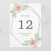 Chic Geometric Silver Foil Floral Wedding Kaart (Achterkant)