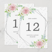 Chic Geometric Silver Foil Floral Wedding Kaart (Voorkant / Achterkant)