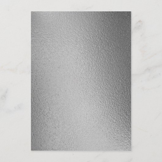 Chic Geometric Silver Foil Floral Wedding Menu (Achterkant)