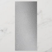 Chic Geometric Silver Foil Floral Wedding Menu (Achterkant)