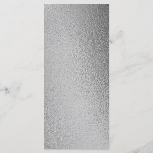 Chic Geometric Silver Foil Floral Wedding Menu (Achterkant)