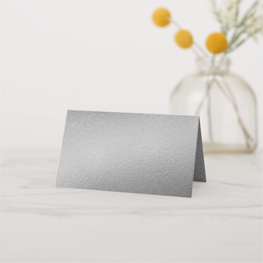 Chic Geometric Silver Foil Floral Wedding Plaatskaartje (Achterkant)