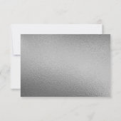 Chic Geometric Silver Foil Floral Wedding RSVP Kaart (Achterkant)